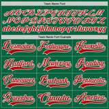 Custom Kelly Green Red-White Hockey Lace Neck Jersey
