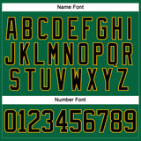 Custom Kelly Green Black-Gold Hockey Lace Neck Jersey