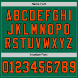 Custom Kelly Green Orange-Black Mesh Authentic Throwback Football Jersey