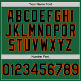 Custom Kelly Green Black-Orange Authentic Throwback Baseball Jersey