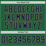 Custom Kelly Green Navy-Old Gold Authentic Throwback Baseball Jersey