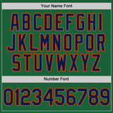 Custom Kelly Green Navy-Orange Authentic Throwback Baseball Jersey