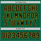Custom Kelly Green Black-Gold Authentic Baseball Jersey