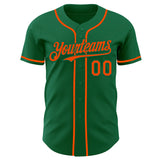 Custom Kelly Green Orange Authentic Baseball Jersey