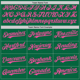 Custom Kelly Green Pink Authentic Baseball Jersey