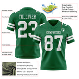 Custom Kelly Green White Authentic Football Jersey