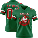 Custom Kelly Green Red-White Authentic Football Jersey