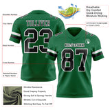 Custom Kelly Green Black-White Authentic Football Jersey