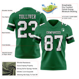 Custom Kelly Green White-Black Authentic Football Jersey