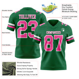 Custom Kelly Green Pink-White Authentic Football Jersey