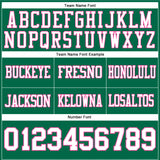 Custom Kelly Green White-Pink Authentic Football Jersey