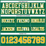 Custom Kelly Green Gold-White Authentic Football Jersey
