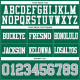 Custom Kelly Green Gray-White Authentic Football Jersey