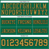 Custom Kelly Green Old Gold-Black Authentic Football Jersey