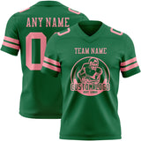 Custom Kelly Green Medium Pink Authentic Football Jersey