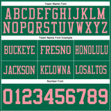 Custom Kelly Green Medium Pink Authentic Football Jersey