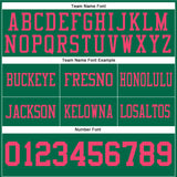 Custom Kelly Green Neon Pink Authentic Football Jersey