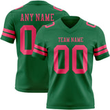 Custom Kelly Green Neon Pink Authentic Football Jersey