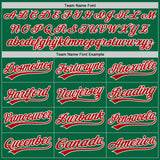 Custom Stitched Kelly Green Red-White Baseball Pullover Sweatshirt Hoodie