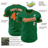 Custom Kelly Green Orange-White Authentic Baseball Jersey