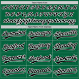 Custom Stitched Kelly Green Black-White Baseball Pullover Sweatshirt Hoodie