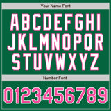 Custom Kelly Green Pink-White Authentic Baseball Jersey