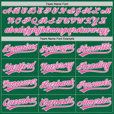 Custom Stitched Kelly Green Pink-White Baseball Pullover Sweatshirt Hoodie