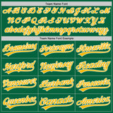 Custom Stitched Kelly Green Gold-White Baseball Pullover Sweatshirt Hoodie