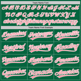 Custom Stitched Kelly Green Medium Pink-White Baseball Pullover Sweatshirt Hoodie