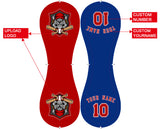 Personalized Red Royal Split Half Leather Red Authentic Baseballs