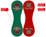 Personalized Kelly Green Red Half Leather Kelly Green Authentic Baseballs