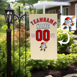 Personalized Khaki Red White Baseball Team Name Garden Flag