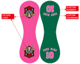 Personalized Pink Kelly Green Half Leather Pink Authentic Baseballs