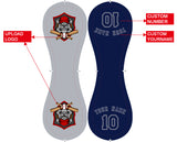 Personalized Gray Navy Half Leather Navy Authentic Baseballs