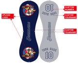 Personalized Navy Gray Half Leather Gray Authentic Baseballs