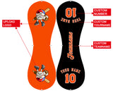 Personalized Orange Black Half Leather Orange Authentic Baseballs