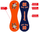 Personalized Orange Navy Split Half Leather Orange Authentic Baseballs