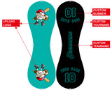 Personalized Aqua Black Green Half Leather Black Authentic Baseballs