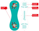 Personalized Aqua White Green Half Leather White Authentic Baseballs