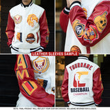Custom Crimson White-Gold Bomber Full-Snap Varsity Letterman Jacket