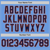 Custom Light Blue Navy-Orange Authentic Throwback Baseball Jersey
