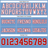 Custom Light Blue Red-White Authentic Football Jersey