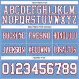 Custom Light Blue White-Red Authentic Football Jersey