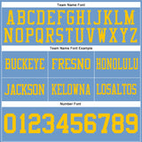 Custom Light Blue Yellow Authentic Football Jersey