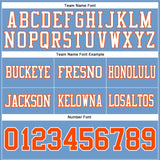 Custom Light Blue Orange-White Authentic Football Jersey