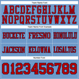 Custom Light Blue Red-Navy Authentic Football Jersey