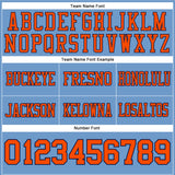 Custom Light Blue Orange-Navy Authentic Football Jersey