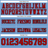 Custom Light Blue Red-Black Authentic Football Jersey