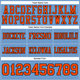 Custom Light Blue Orange-Black Authentic Football Jersey
