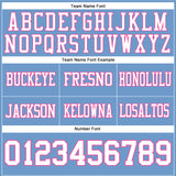Custom Light Blue White-Pink Authentic Football Jersey